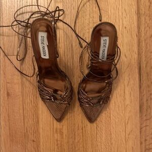Steve Madden Women's Bronze Strappy Heels